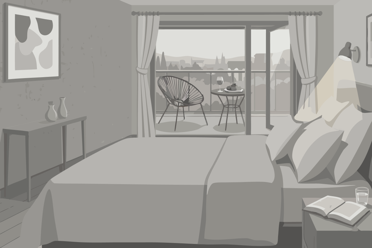 Standard Doppelzimmer mit Blick auf den Innenhof
